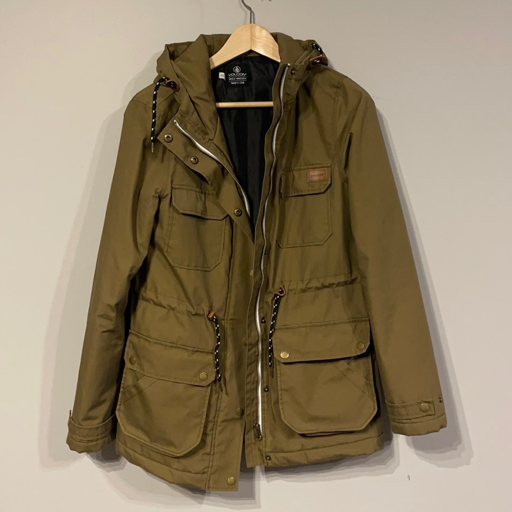 Volcom fall jacket. Green/taupe colour